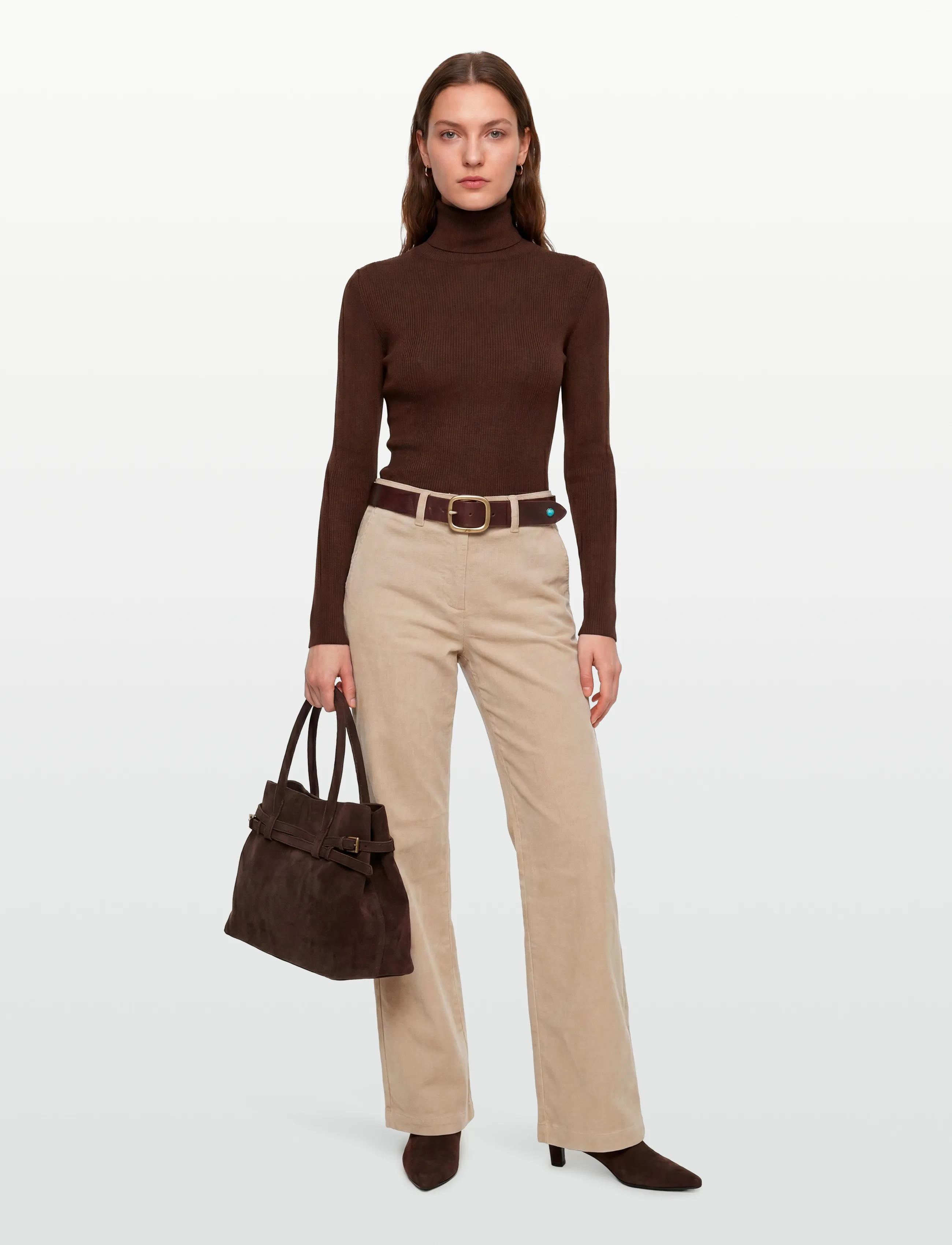 Claire Woman Cwtarita, 34, Trousers, Beige - Flared, Frauen