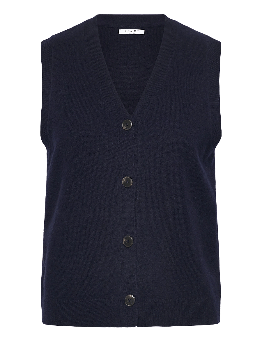 Claire Woman - CWEllie - stickade västar - dark navy - 1
