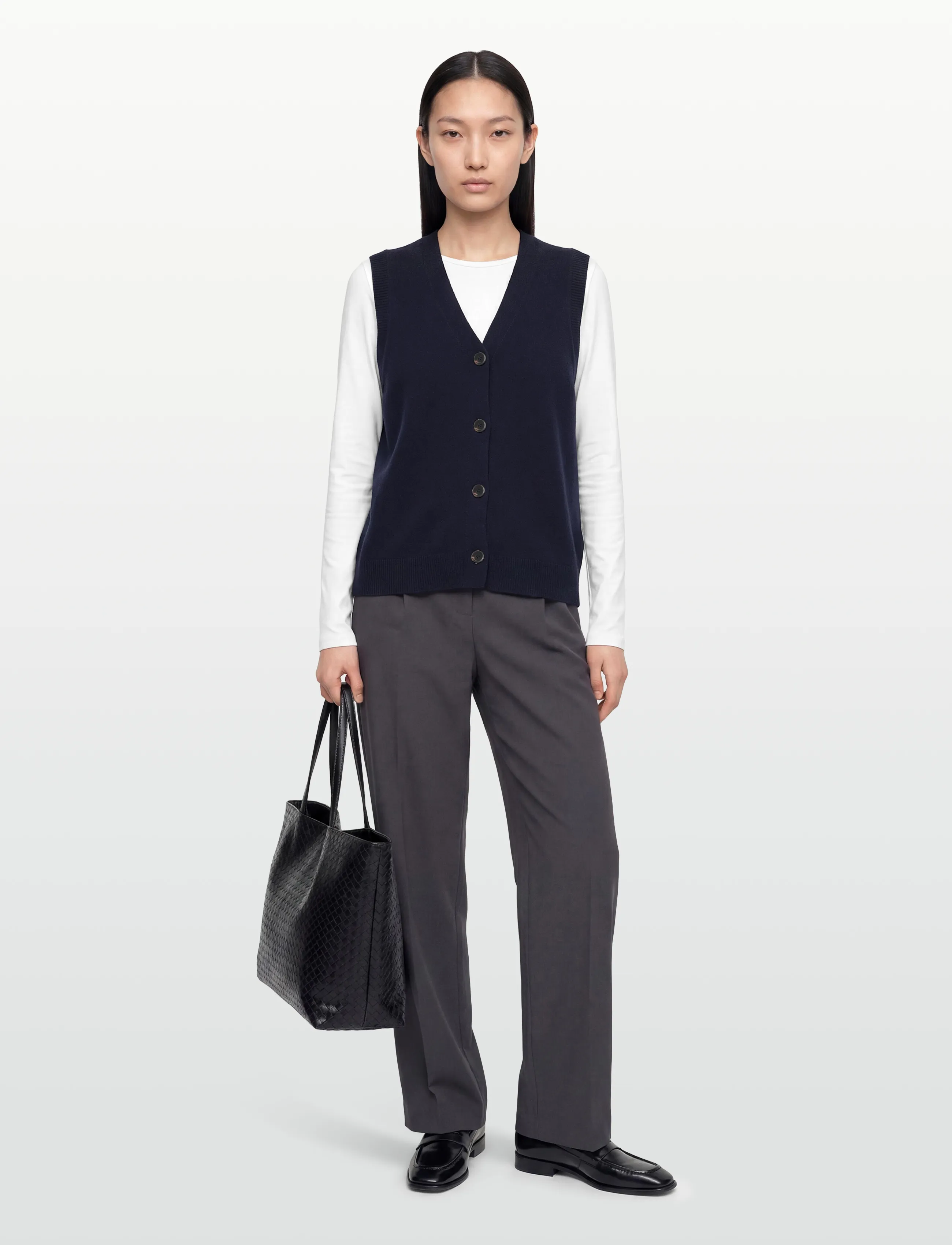 Claire Woman - CWEllie - stickade västar - dark navy - 0