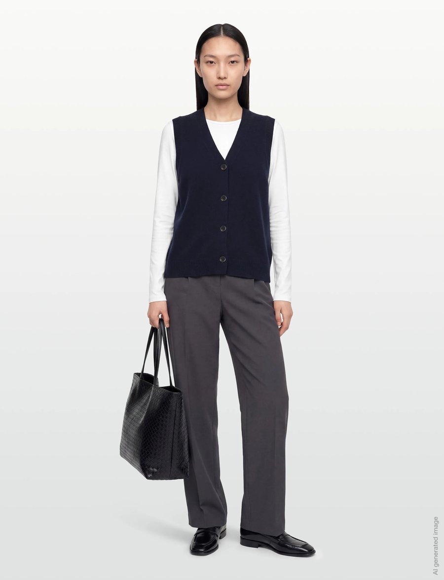 Claire Woman - CWEllie - stickade västar - dark navy - 0