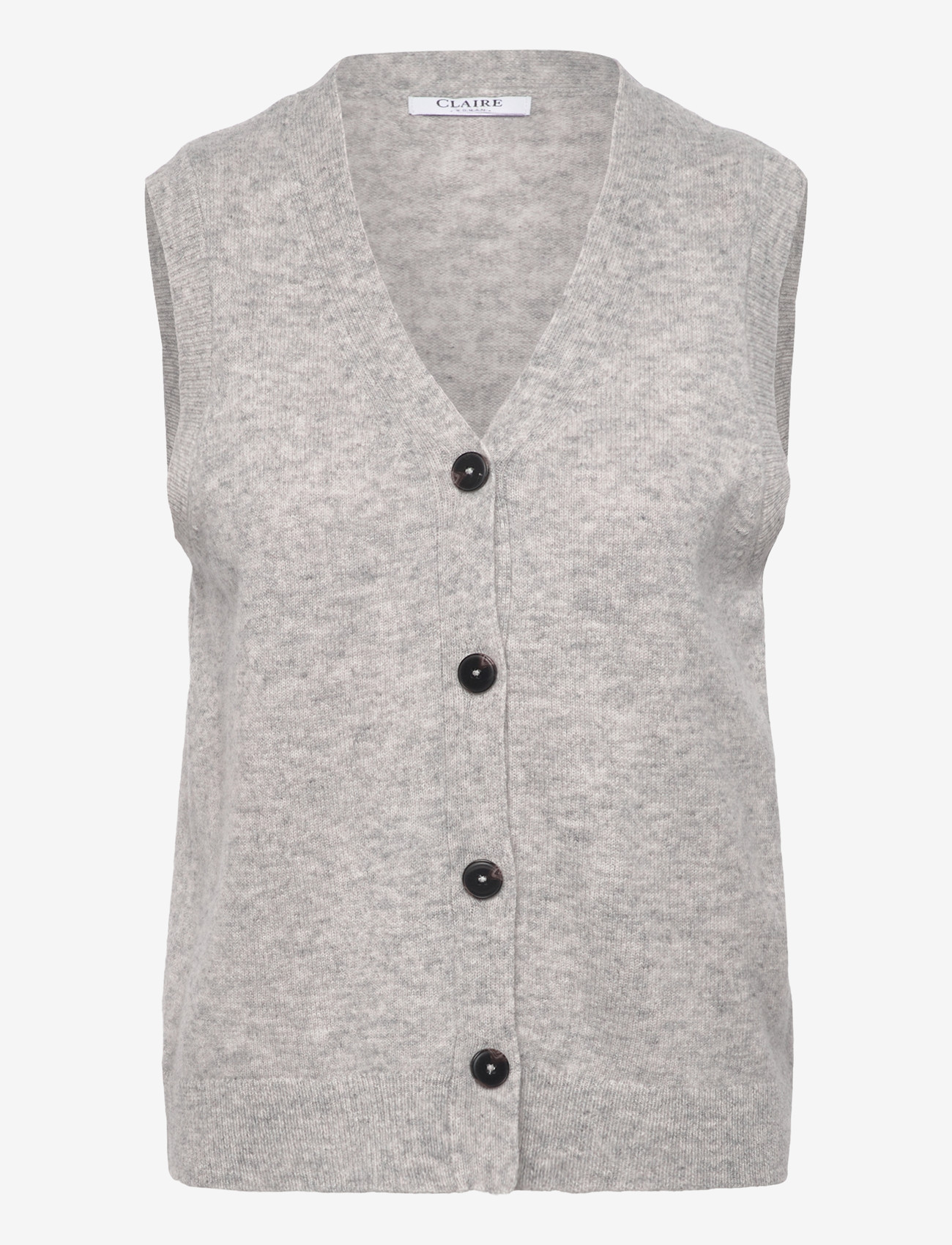 Claire Woman - CWEllie - strikveste - soft grey melange - 1