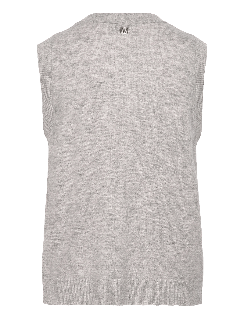 Claire Woman - CWEllie - kamizelki z dzianiny - soft grey melange - 2
