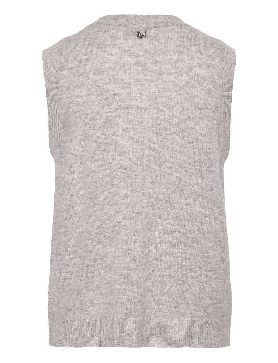 Claire Woman - CWEllie - stickade västar - soft grey melange - 2