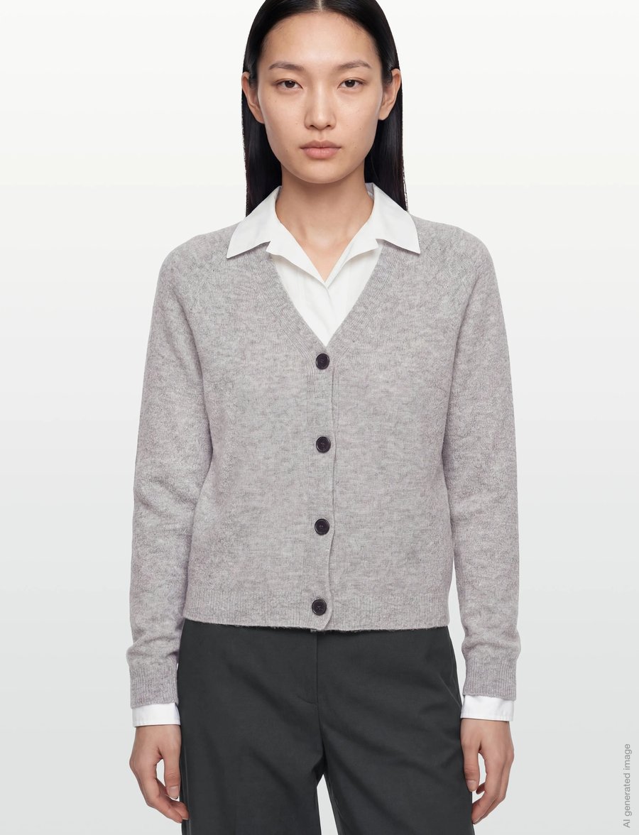Claire Woman - CWCaila - strickjacken - soft grey melange - 3