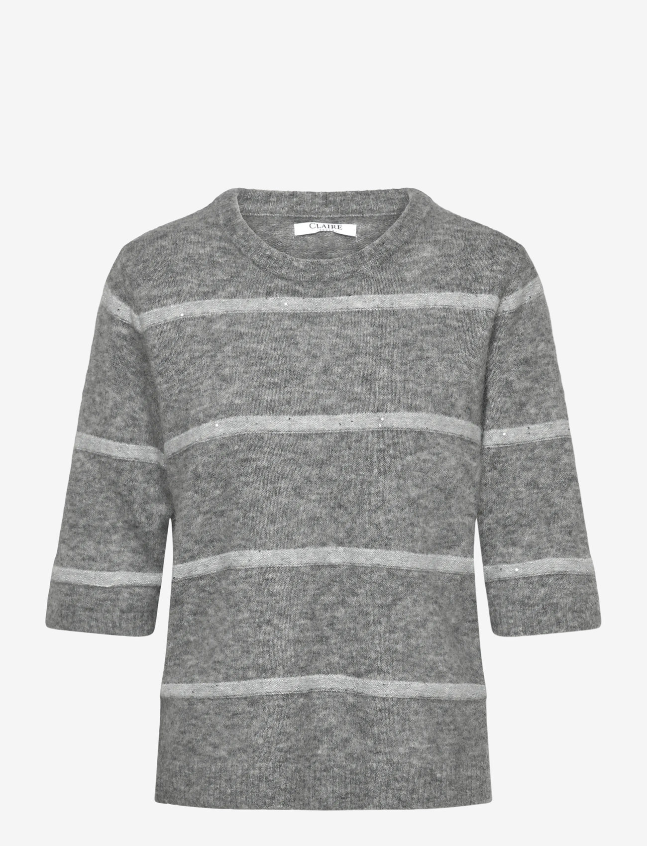Claire Woman - Cwpareesa - stickade tröjor - grey melange - 0