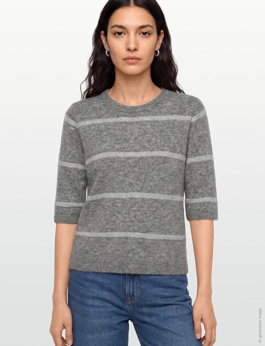 Claire Woman - Cwpareesa - striktrøjer - grey melange - 3