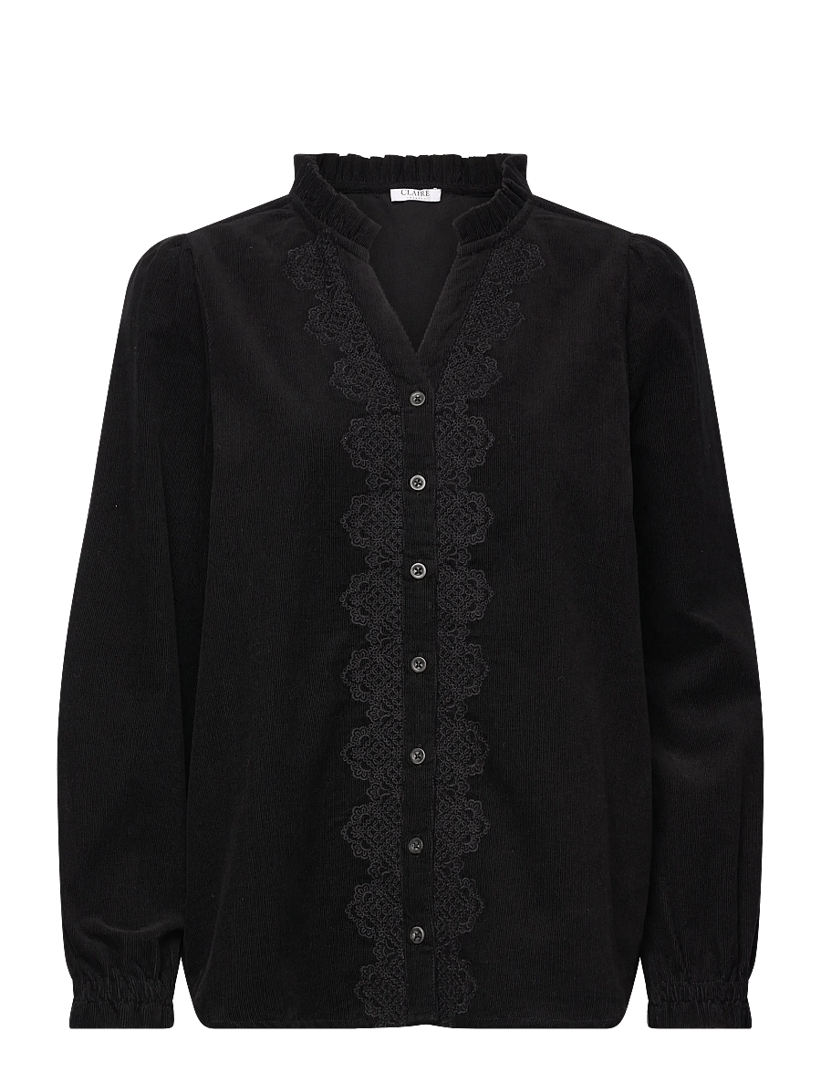 Claire Woman - Cwromane - pitkähihaiset kauluspaidat - black - 0