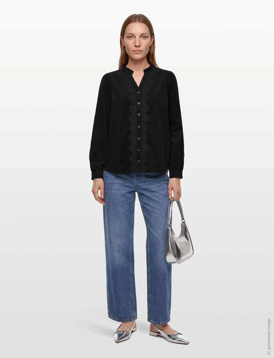 Claire Woman - Cwromane - langærmede skjorter - black - 0
