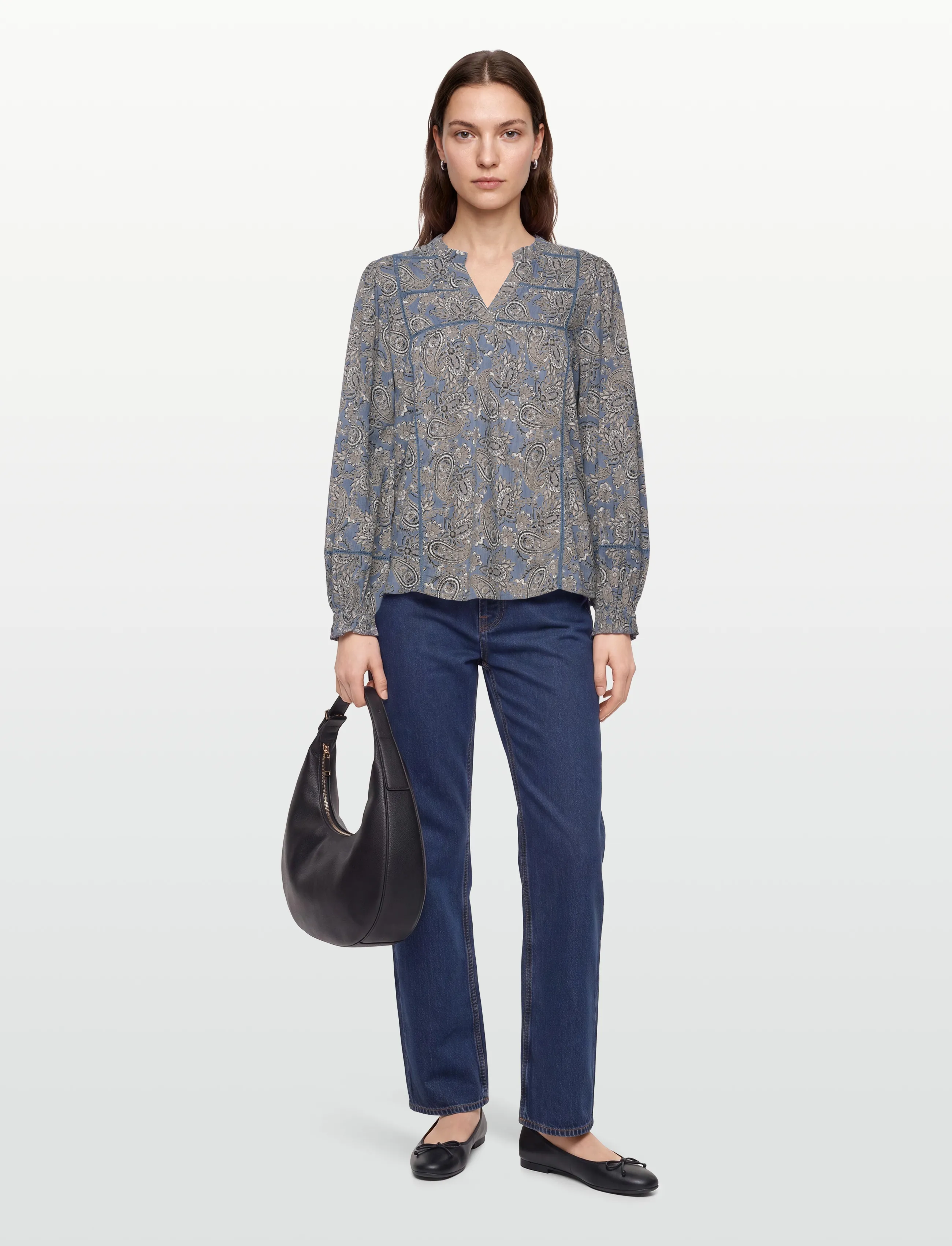 Claire Woman Cwrine, 46, Shirts, Blau - Long-sleeved, Frauen