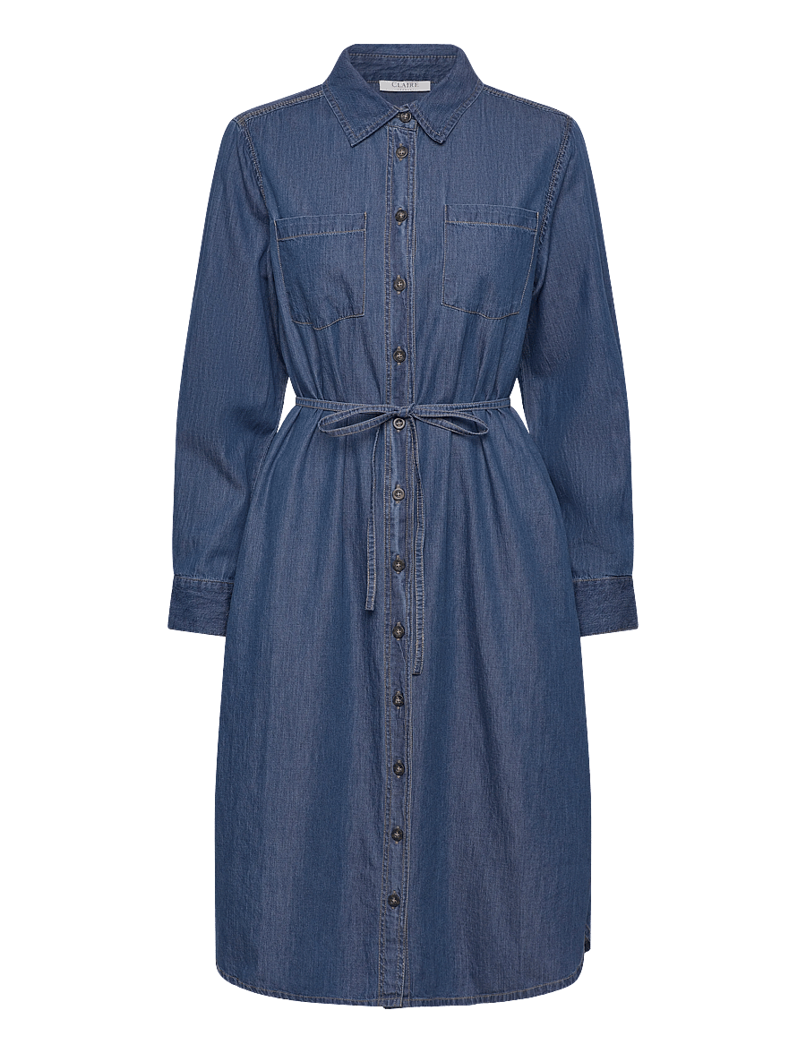 Claire Woman - CWDelphi - skjortklänningar - blue denim - 1