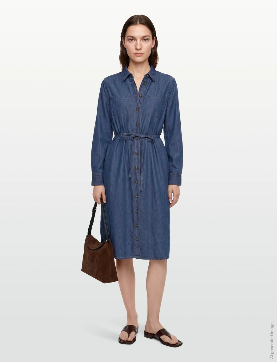 Claire Woman - CWDelphi - skjortklänningar - blue denim - 0