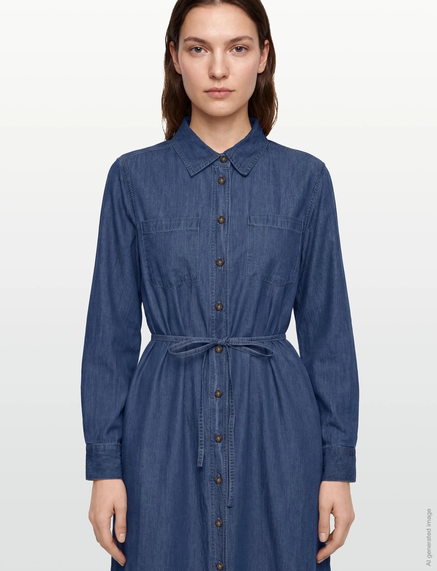 Claire Woman - CWDelphi - skjortklänningar - blue denim - 4
