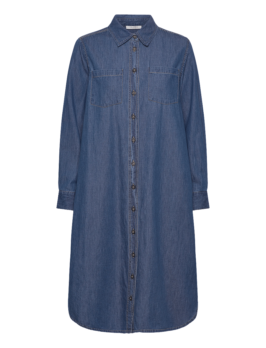 Claire Woman - CWDelphi - skjortklänningar - blue denim - 3
