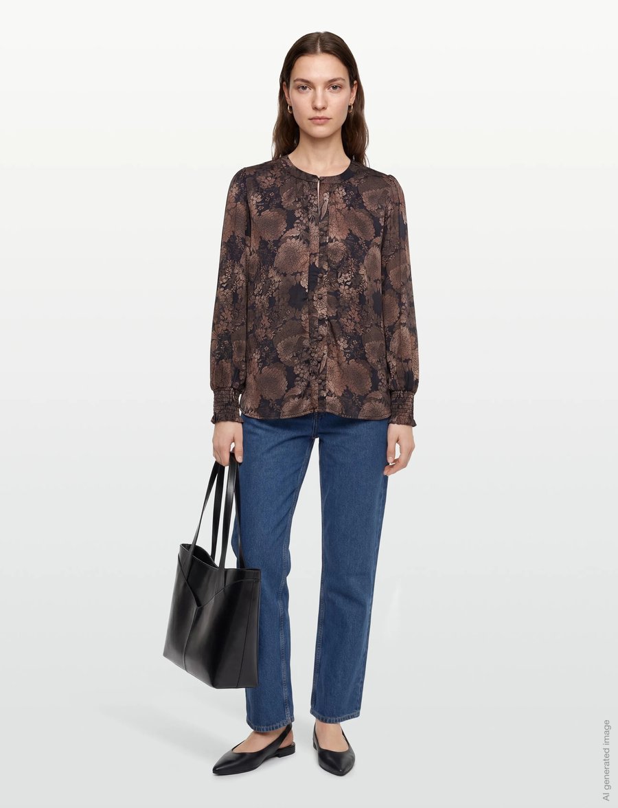 Claire Woman - Cwrolyca - langärmlige hemden - cacao - 0