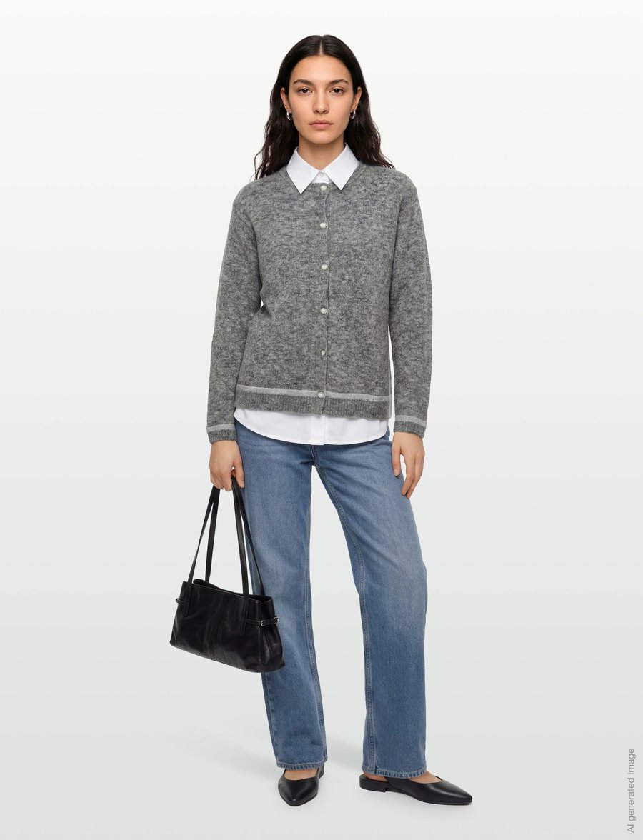 Claire Woman - Cwclaire - cardigans - grey melange - 0