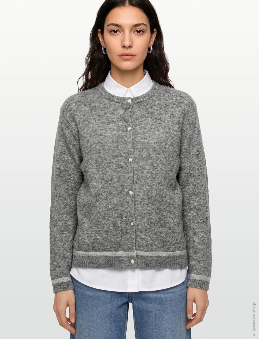 Claire Woman - Cwclaire - cardigans - grey melange - 3