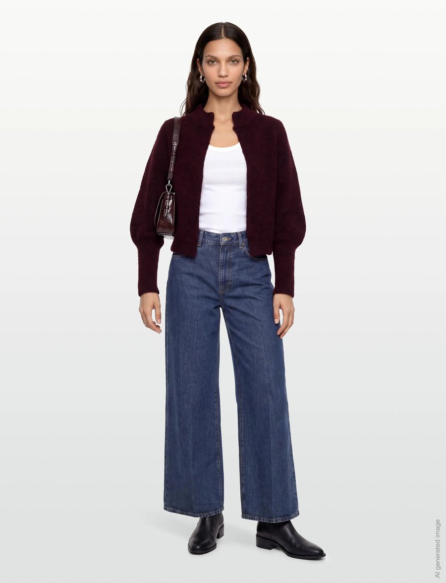 Claire Woman - CWChelsea - strickjacken - wine melange - 0