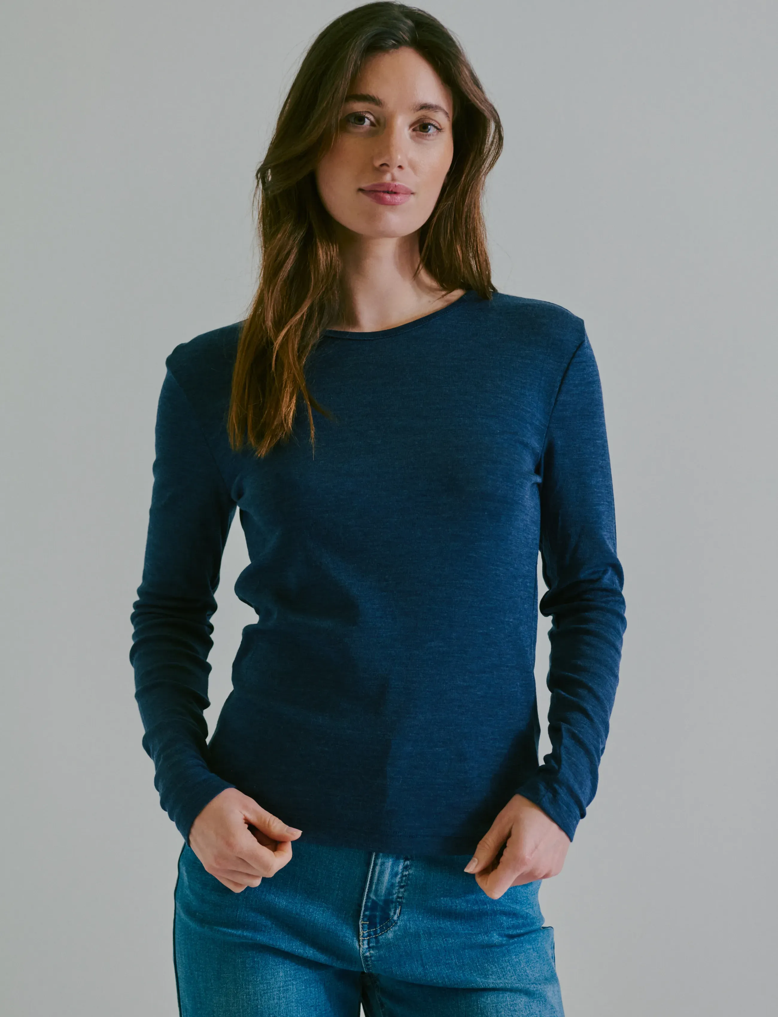 Claire Woman - T-shirt CWAubree - langærmede toppe - blues melange - 4
