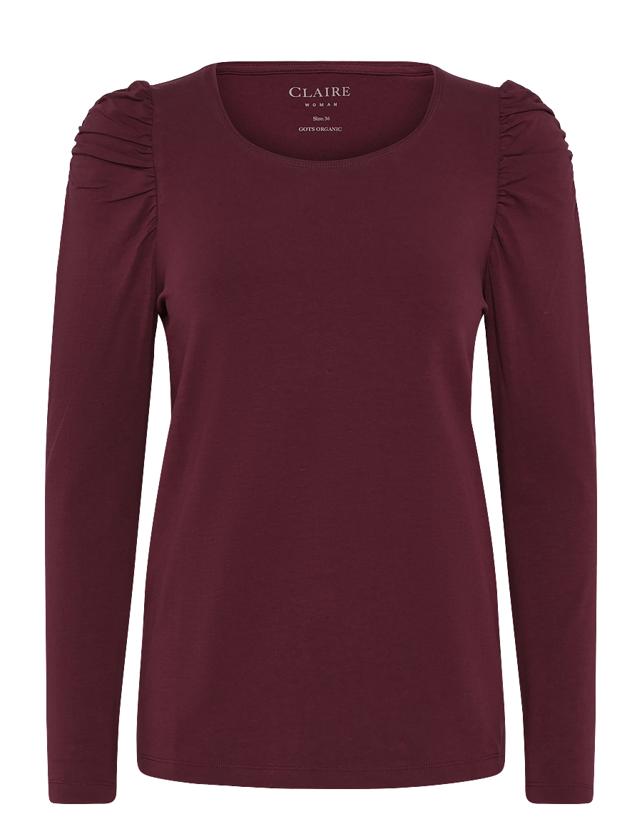 Claire Woman - CWAnne - long-sleeved tops - fig - 0