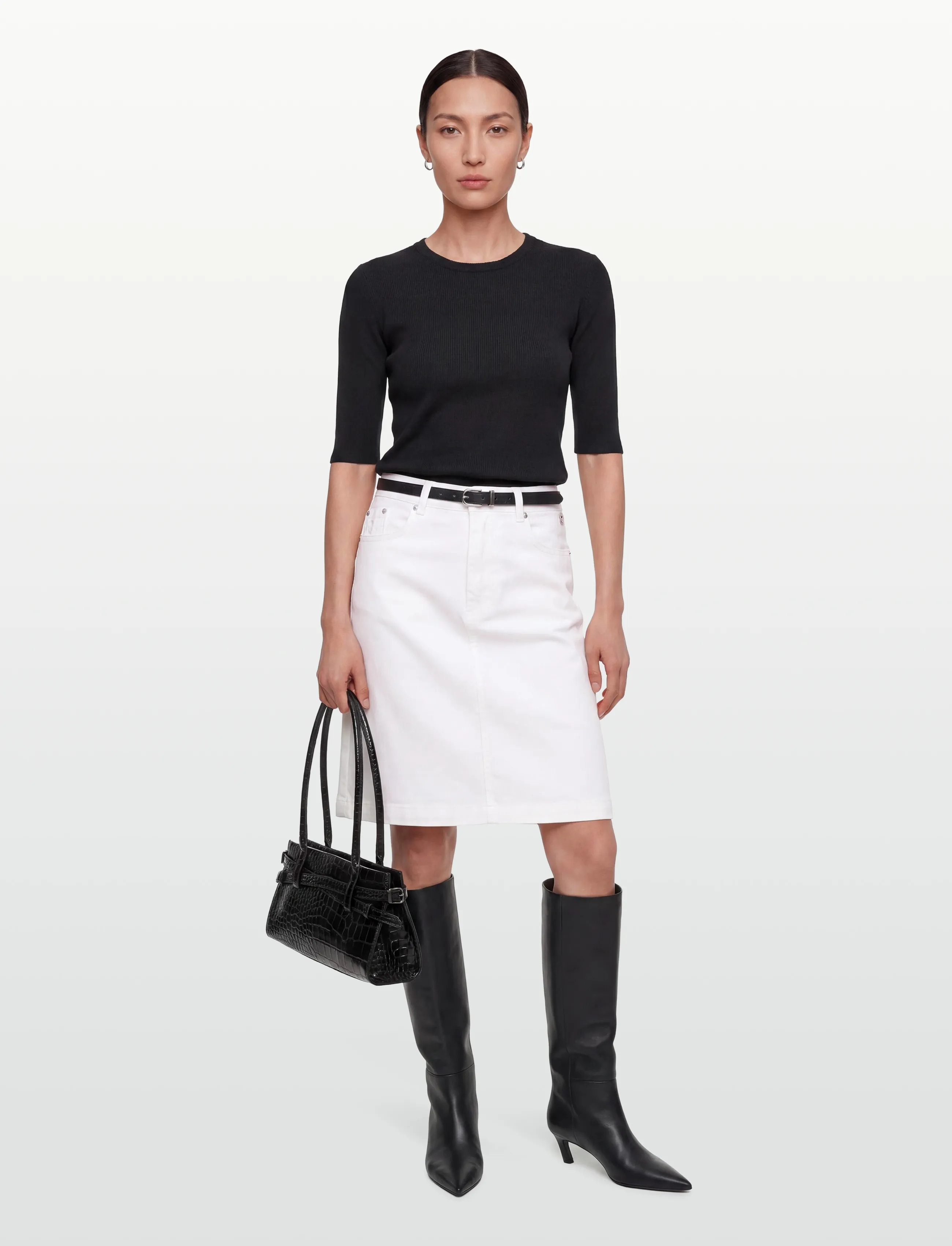Claire Woman Cwnagina - Denimnederdele - GARDENIA / white