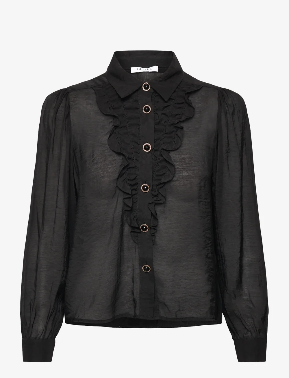 Claire Woman - CWAliyah Blouse - pitkähihaiset kauluspaidat - black - 0