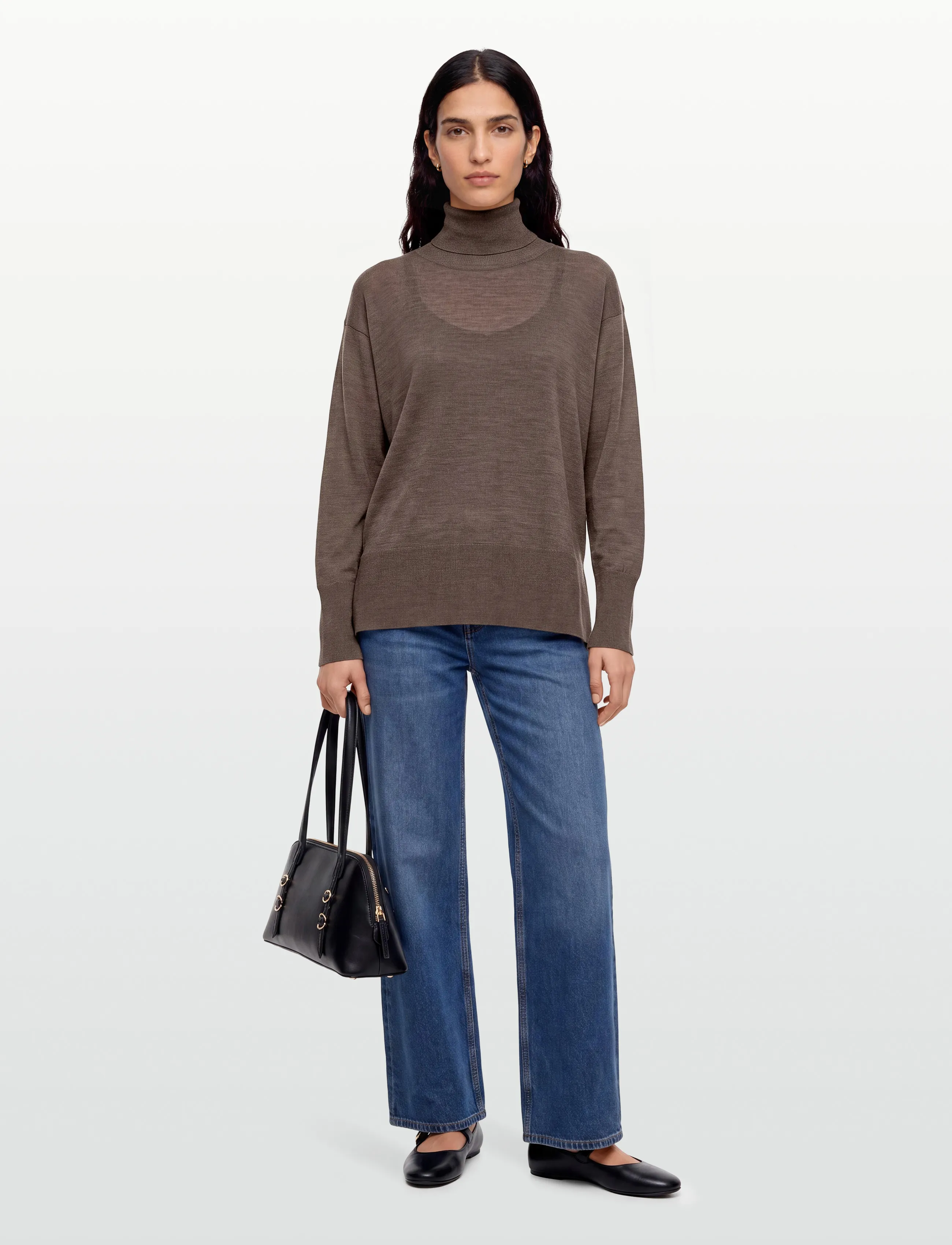 Claire Woman - CWPaola - turtlenecks - cacao melange - 0