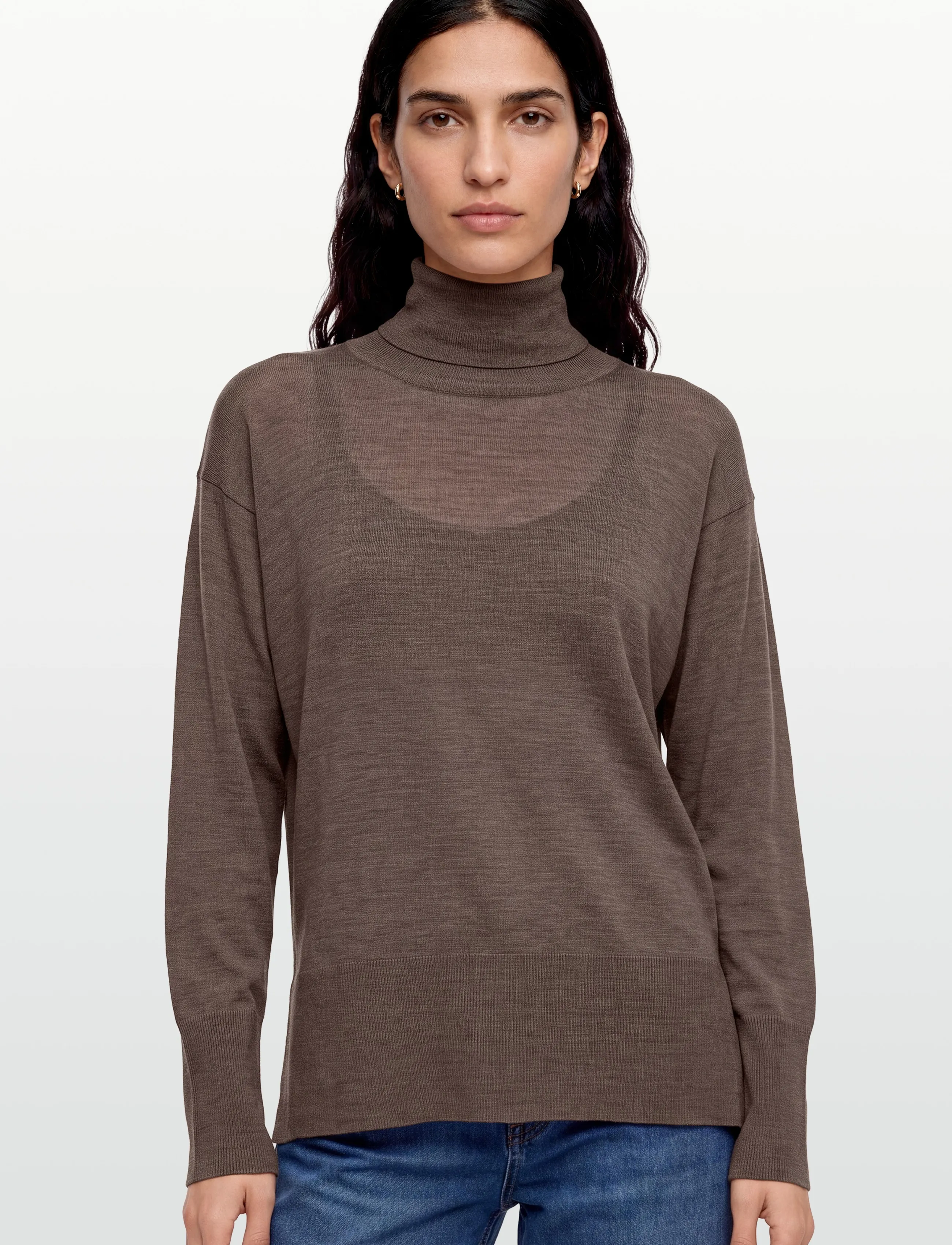 Claire Woman - CWPaola - turtlenecks - cacao melange - 5