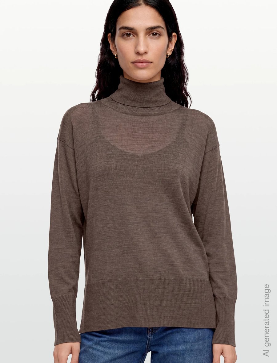 Claire Woman - CWPaola - rollkragenpullover - cacao melange - 5