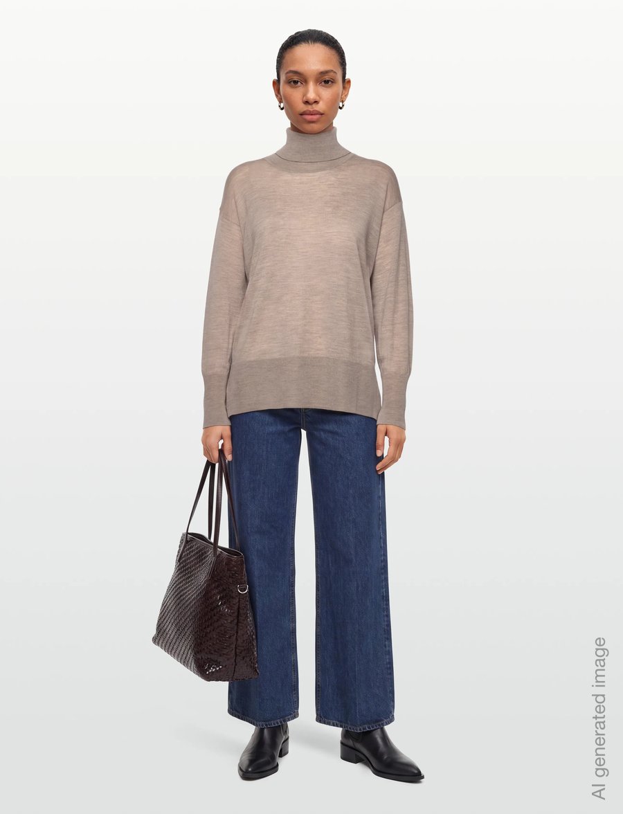 Claire Woman - CWPaola - rollkragenpullover - chinchilla melange - 0