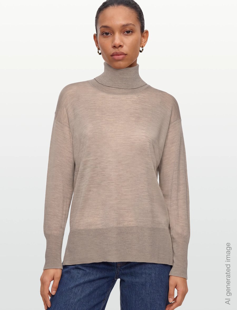 Claire Woman - CWPaola - rollkragenpullover - chinchilla melange - 5