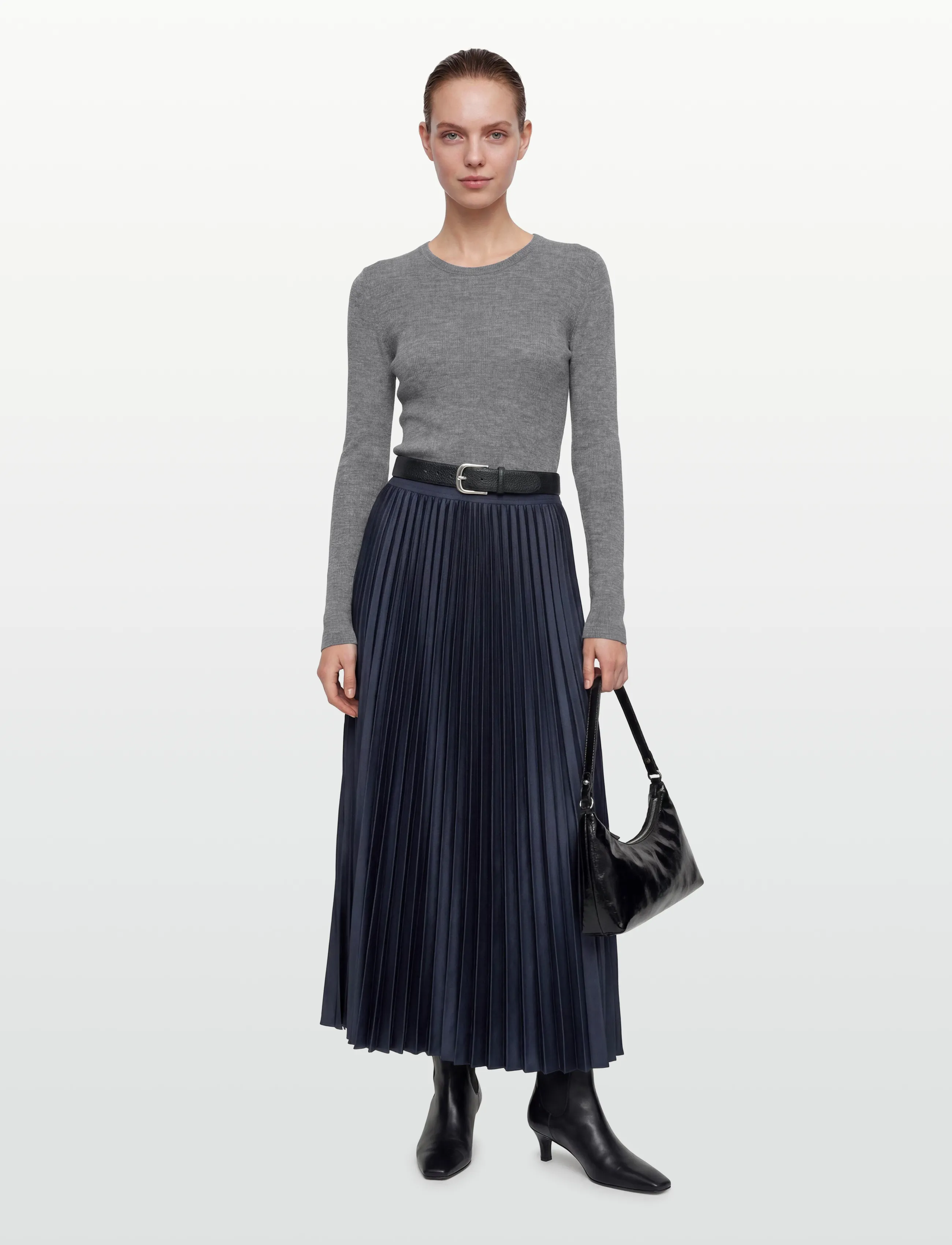 Claire Woman Skirts CWNalinee - Pleated skirts - DARK NAVY / navy