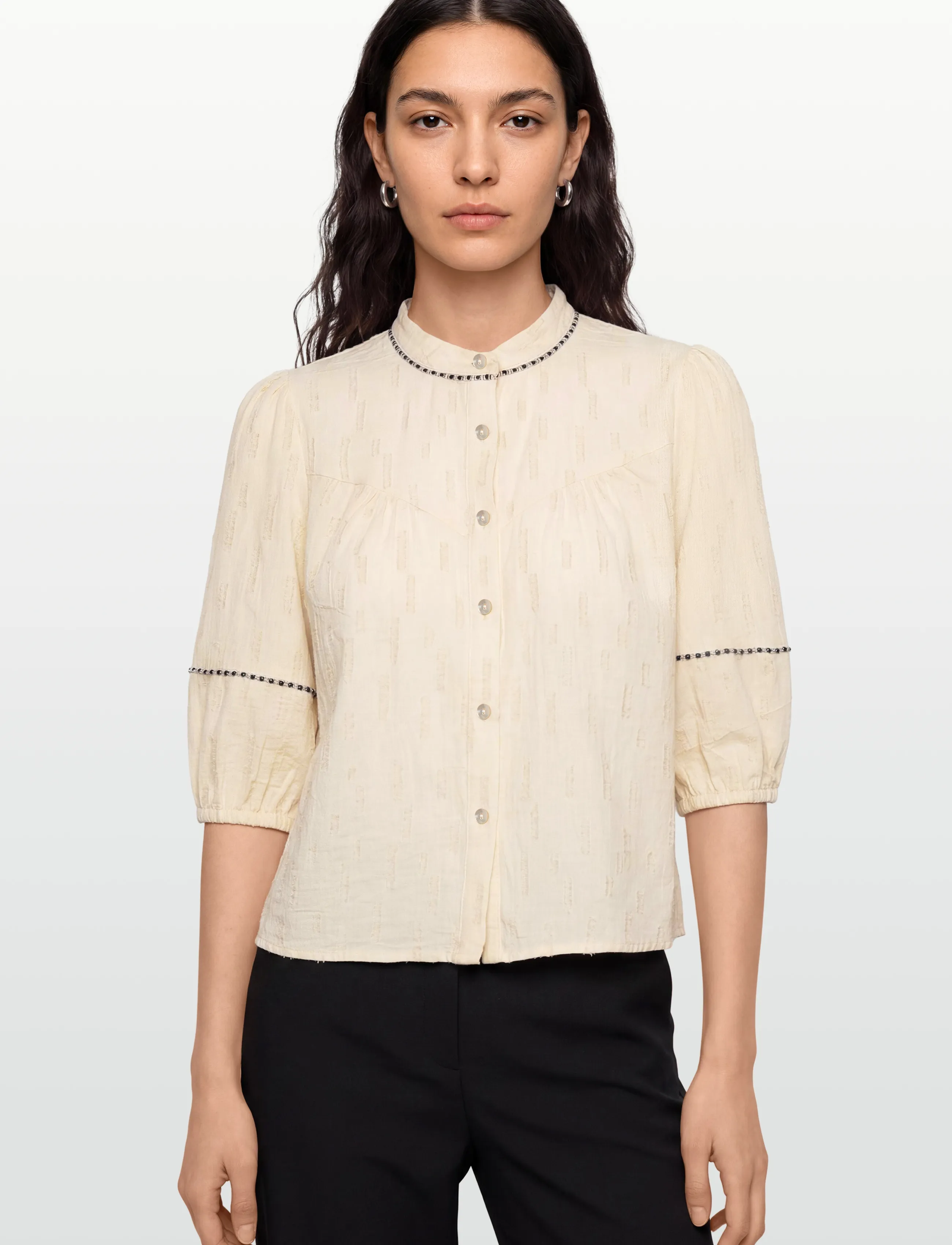 Claire Woman - CWRebeka - short-sleeved shirts - gardenia - 3