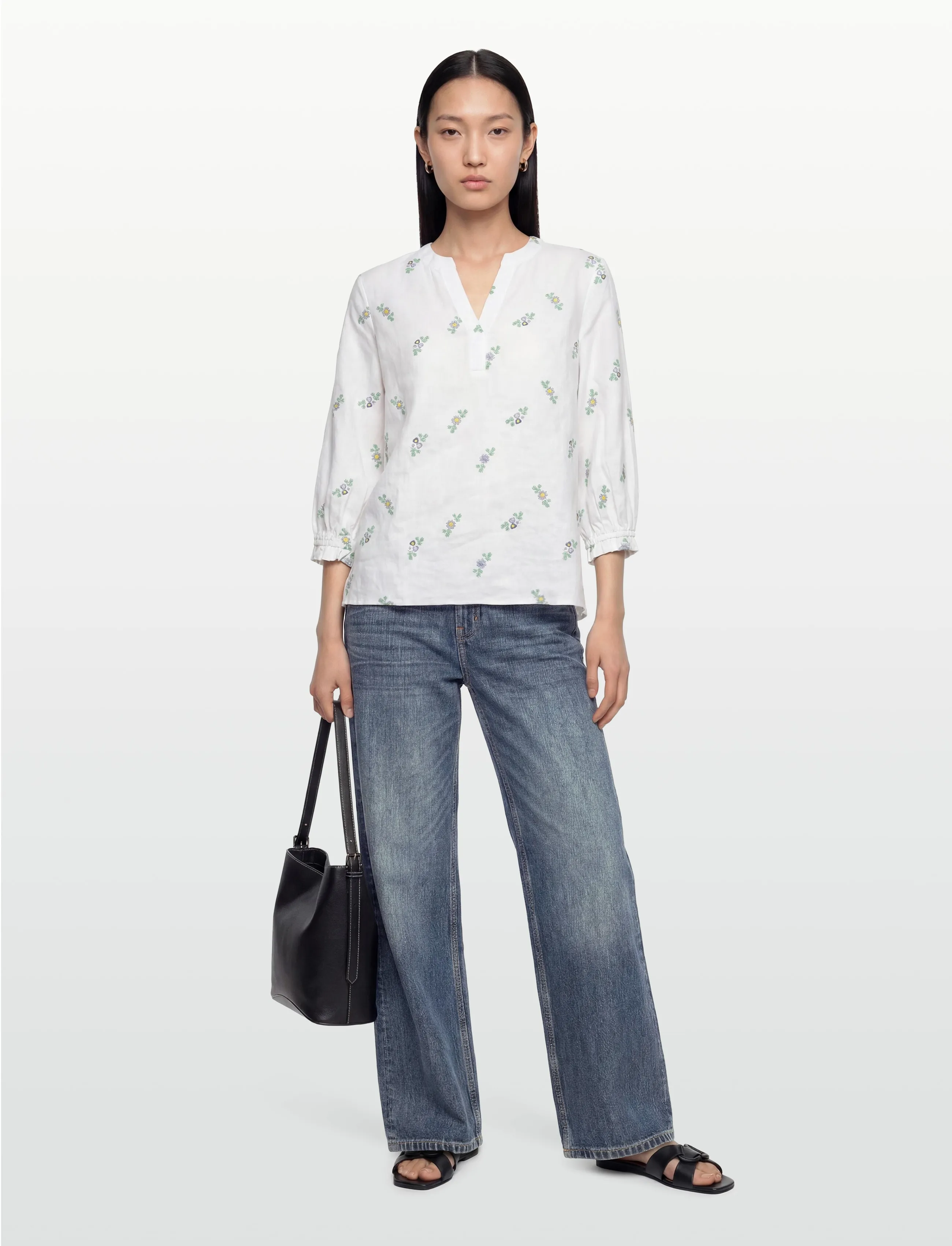 Claire Woman Cwrikkeliza, 36, Shirts, Weiß - Linen Frauen