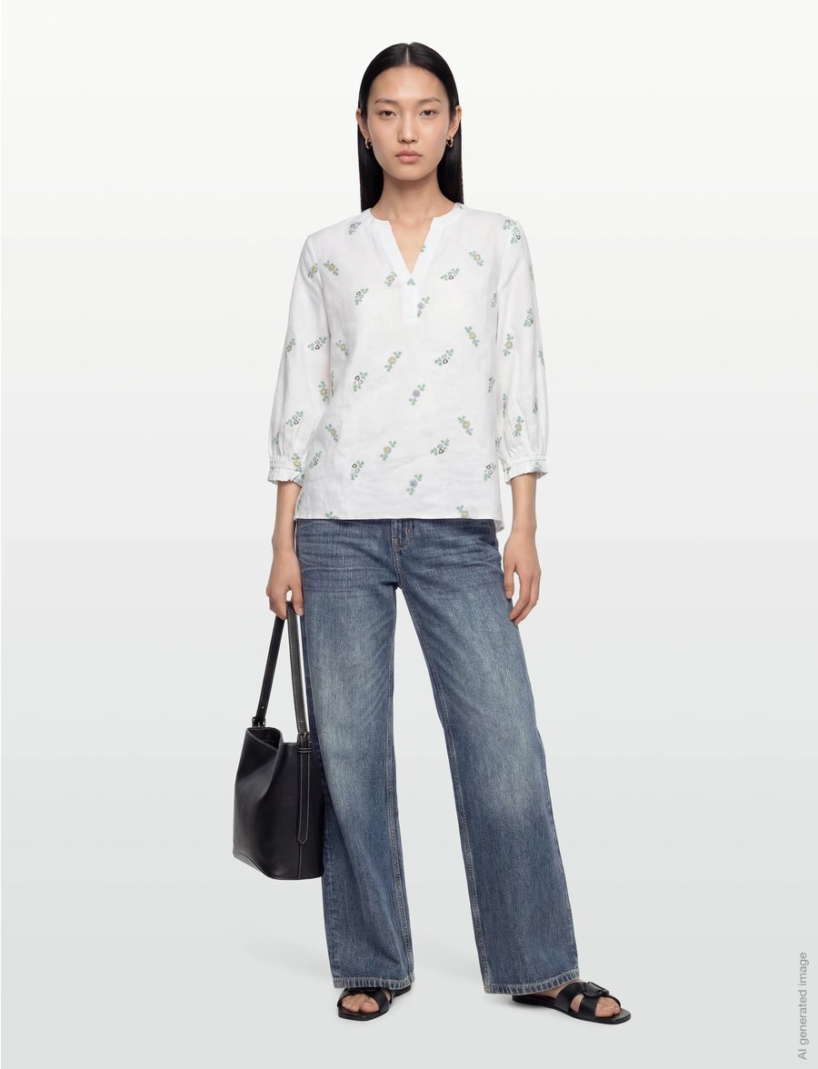 Claire Woman - Cwrikkeliza - leinenhemden - angel blue - 0