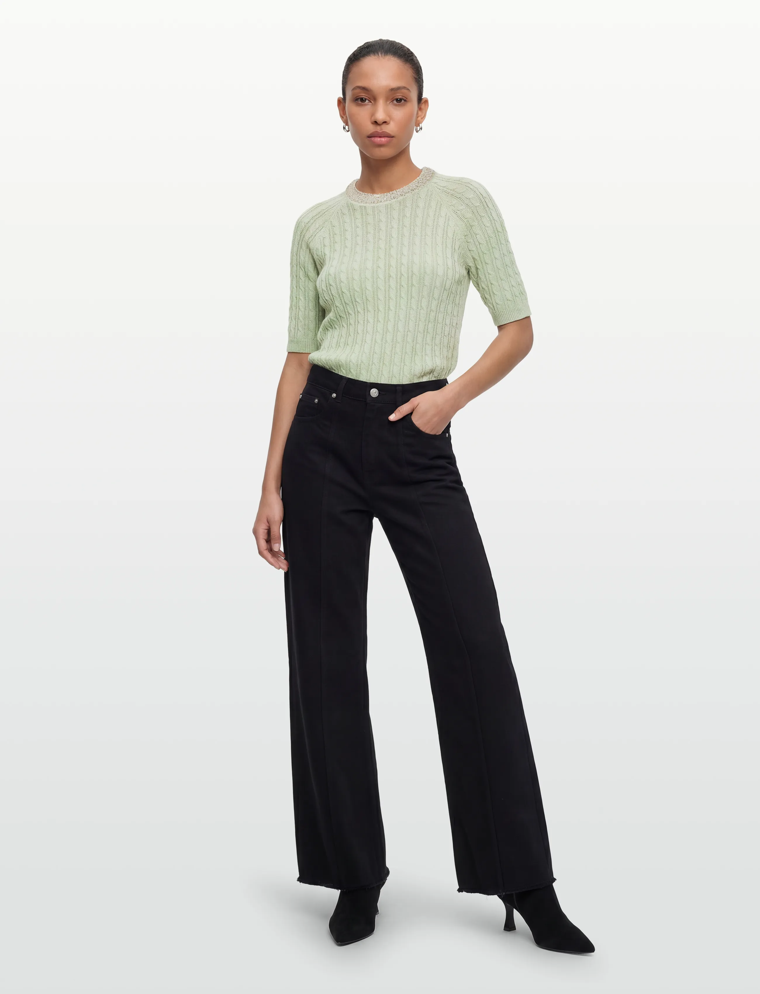 Claire Woman Cwpearline, 40, Knitwear, Grün - Jumpers, Frauen