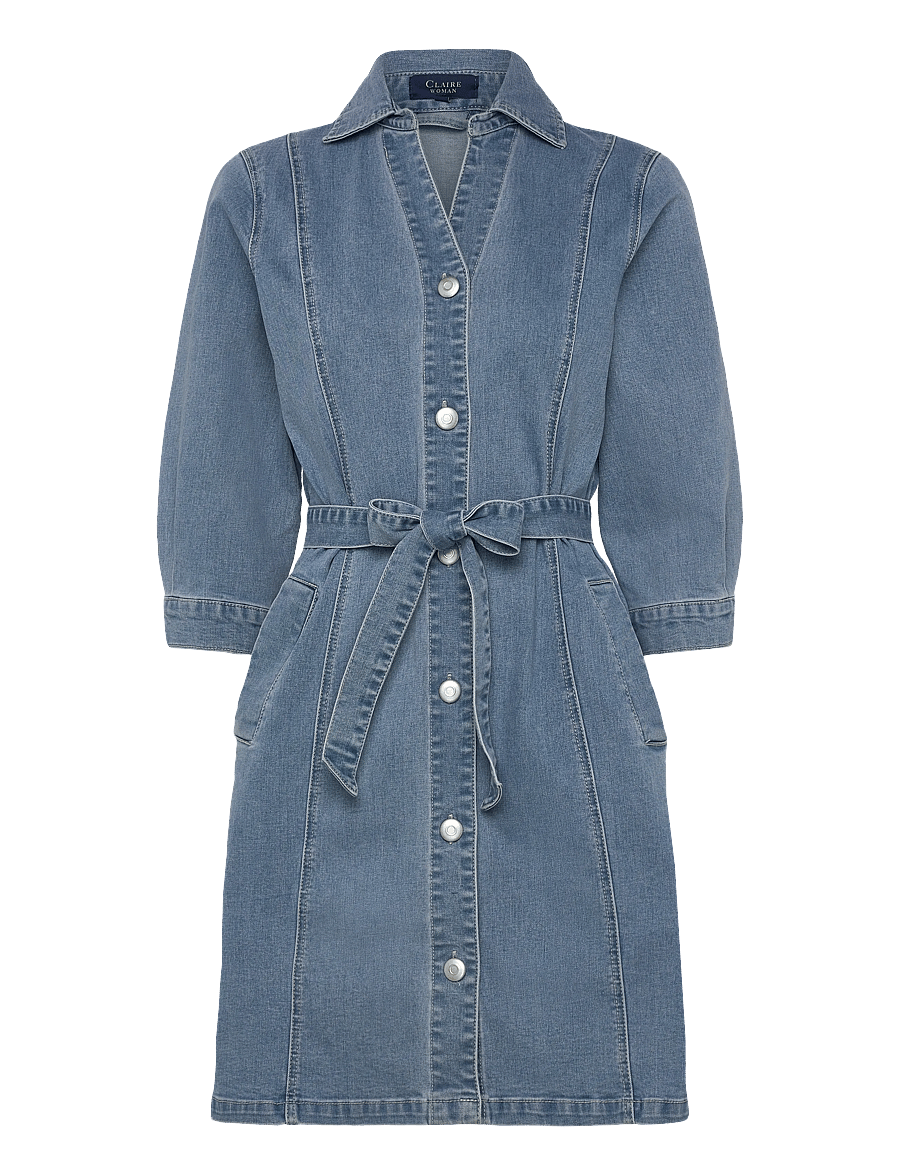 Claire Woman - Cwkimmie - džinsinės suknelės - light blue denim - 1