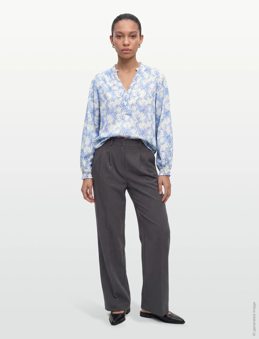 Claire Woman - Cwsadie - long sleeved blouses - vista blue - 0