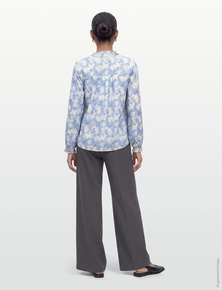 Claire Woman - Cwsadie - long sleeved blouses - vista blue - 4
