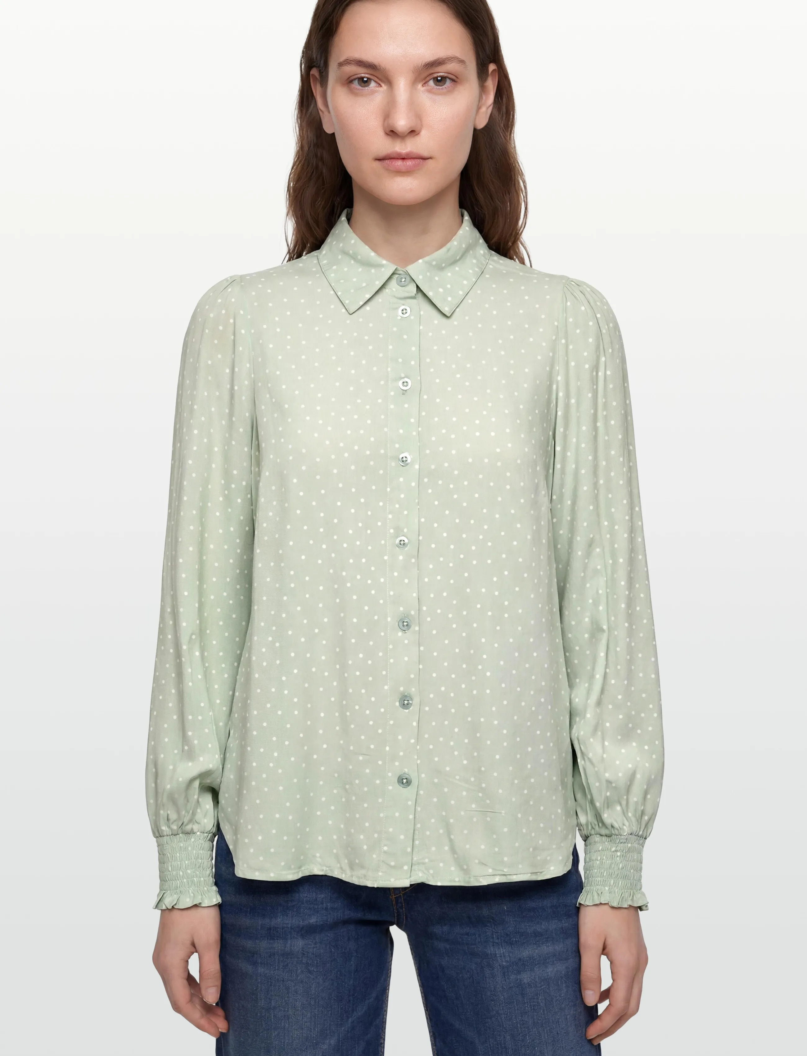 Claire Woman - Cwrhona - long sleeved blouses - pale aqua - 3