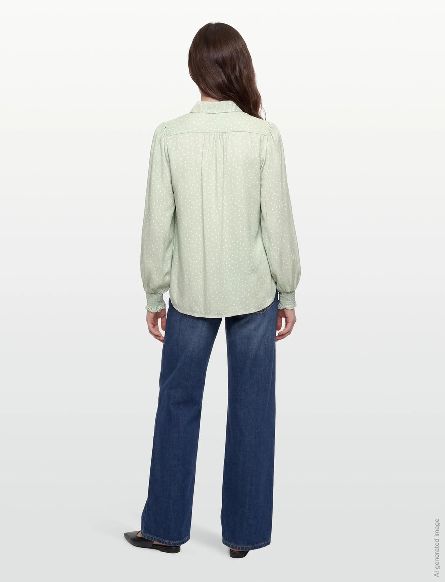 Claire Woman - Cwrhona - long sleeved blouses - pale aqua - 4
