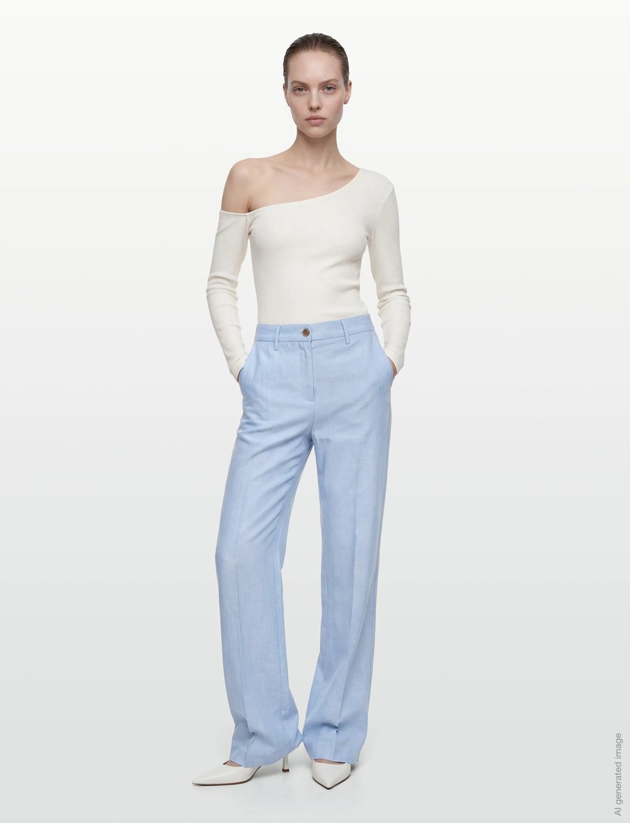Claire Woman - Cwtarita - leinenhosen - vista blue - 0