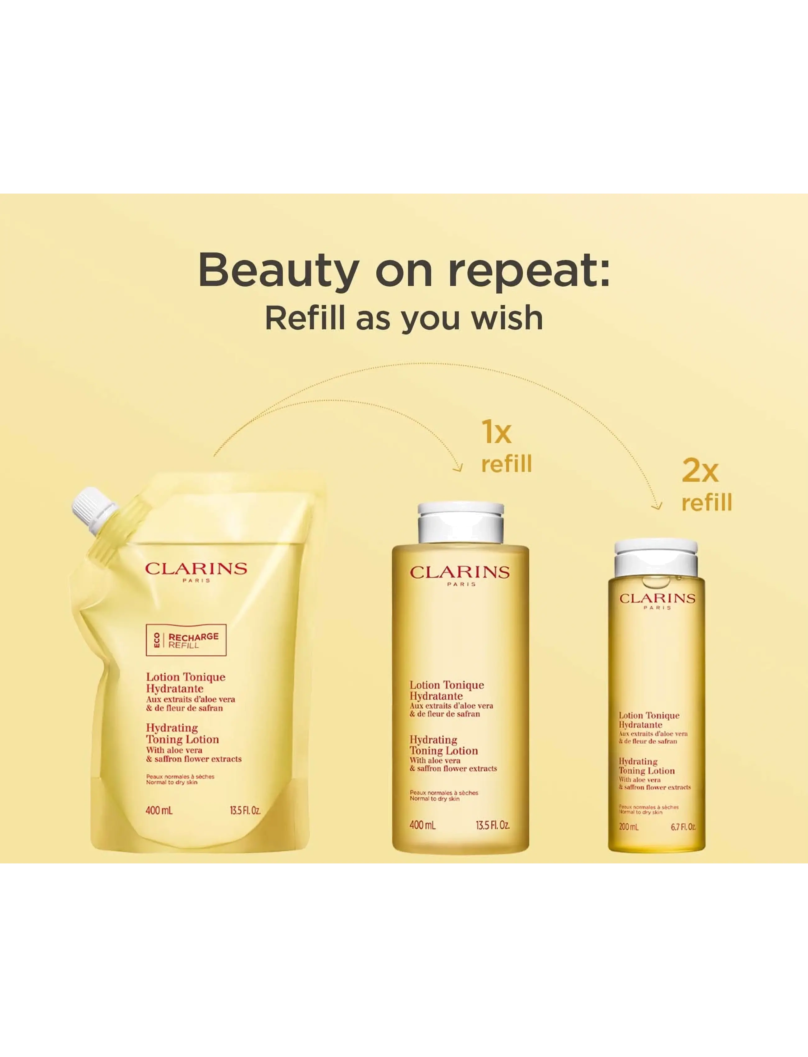 Clarins - Toning Lotion Hydrating 400 ml - fugtgivende tonere - clear - 4
