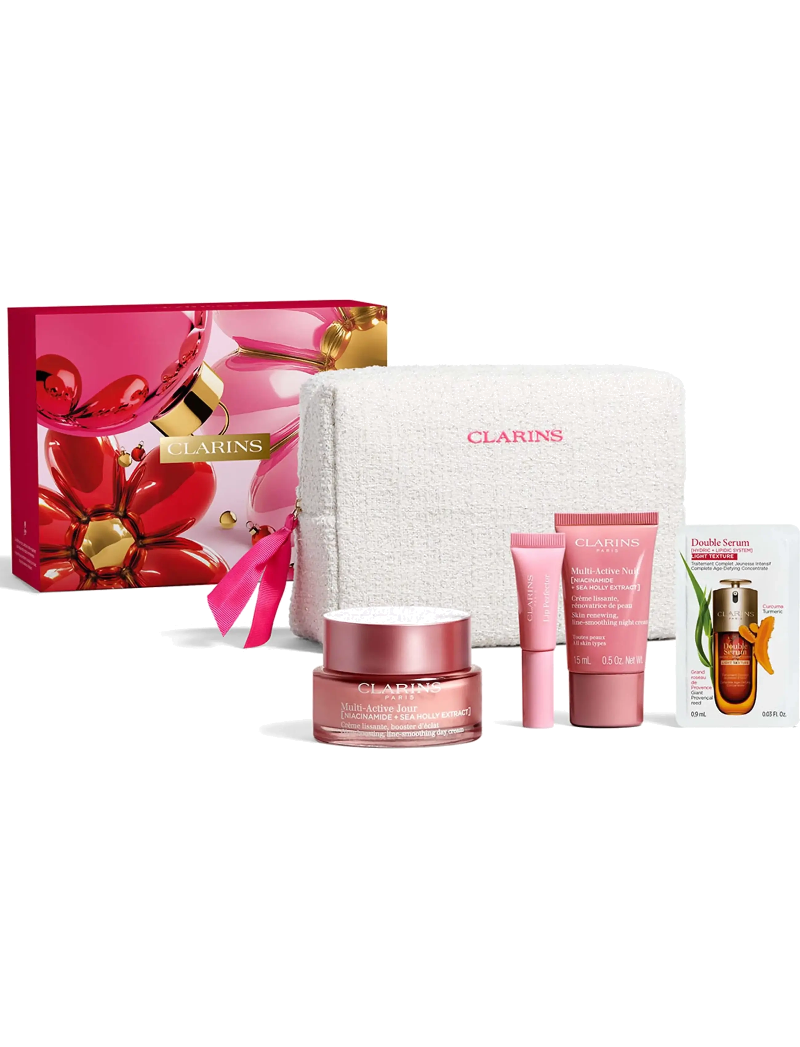 Clarins Multi-Active MA day ast 50ml/Lip perfector 21 mini 5ml/MA night ast 15ml/ 70.9 ml - Clarins - CLEAR / undefined
