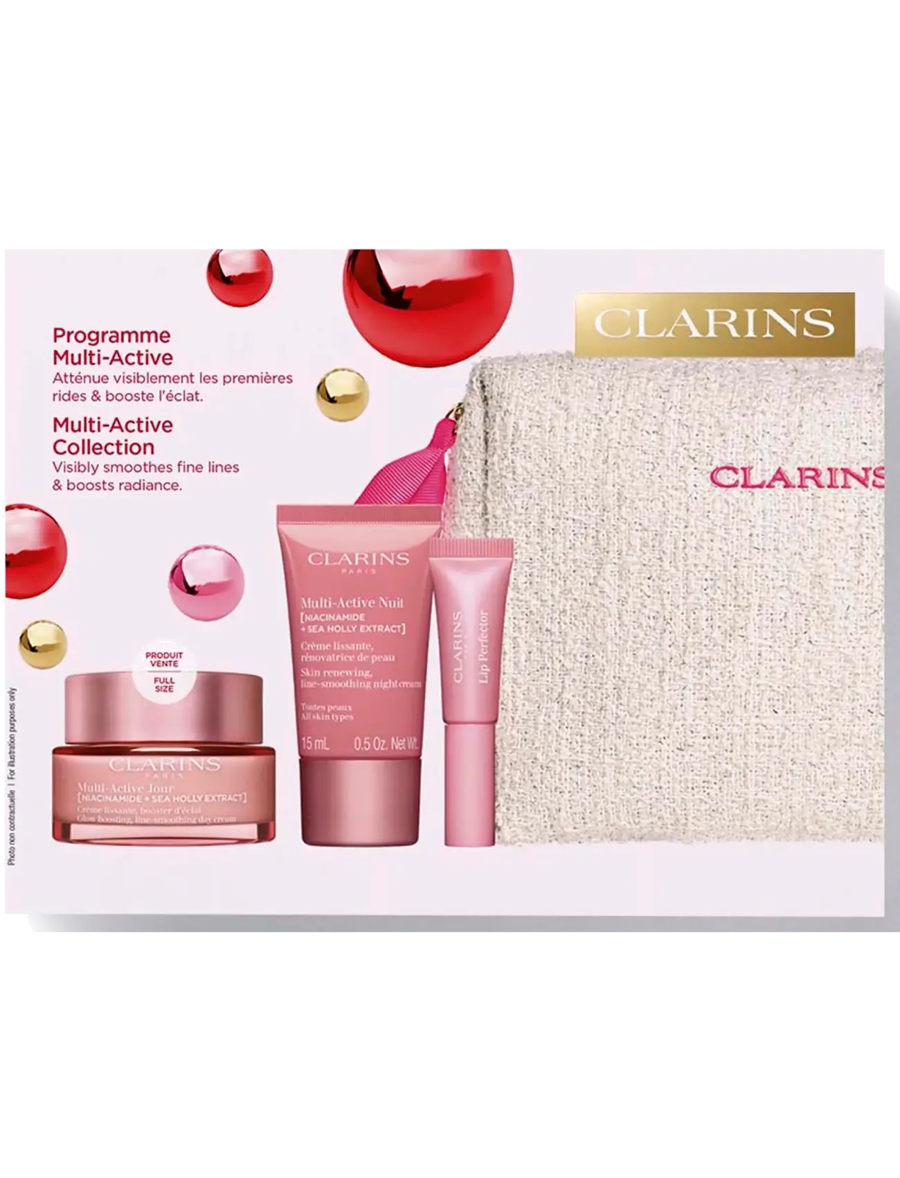 Clarins - Multi-Active MA day ast 50ml/Lip perfector 21 mini 5ml/MA night ast 15ml/ 70.9 ml - clear - 2