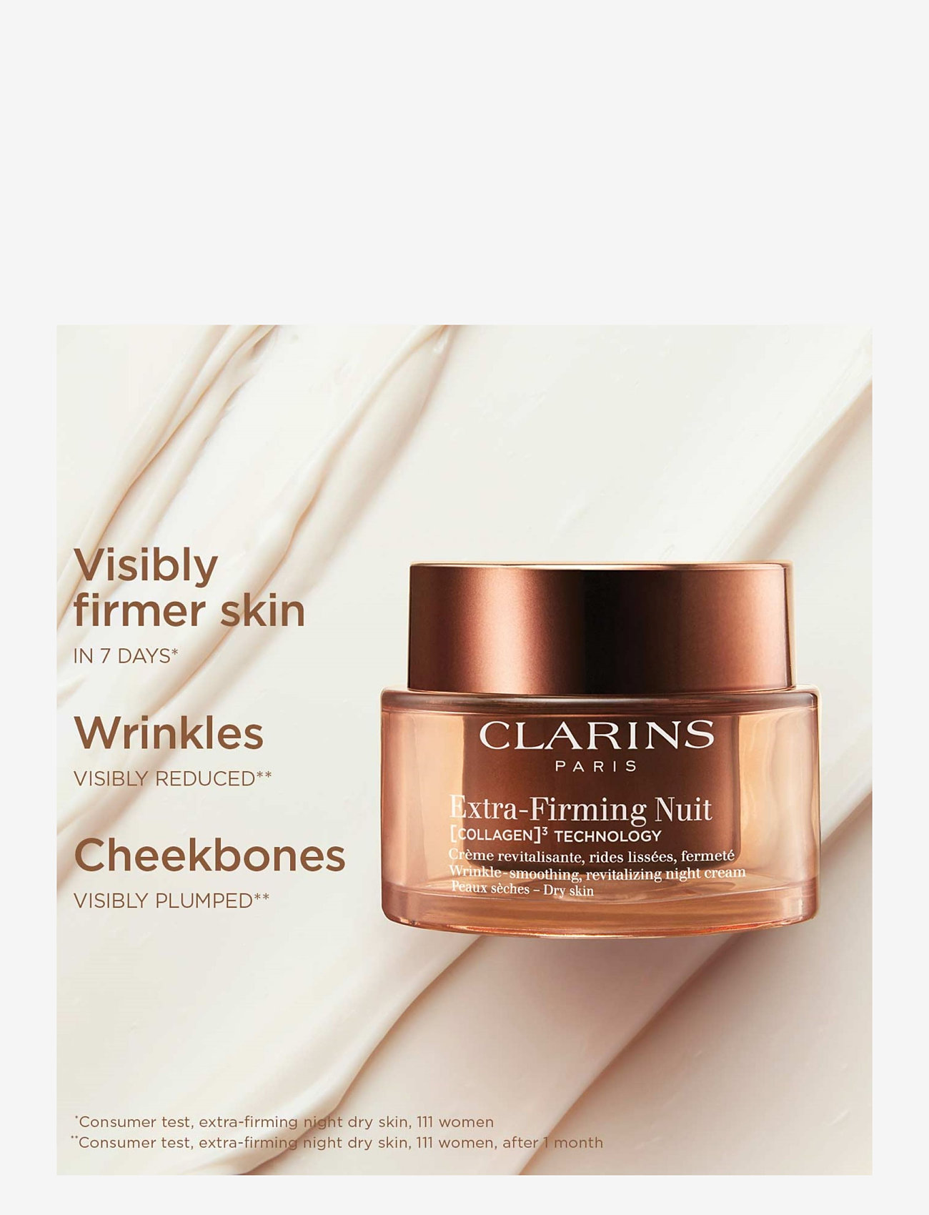 Clarins - Extra-Firming Nuit Wrinkle-smoothing, revitalizing night cream Dry skin - clear - 1