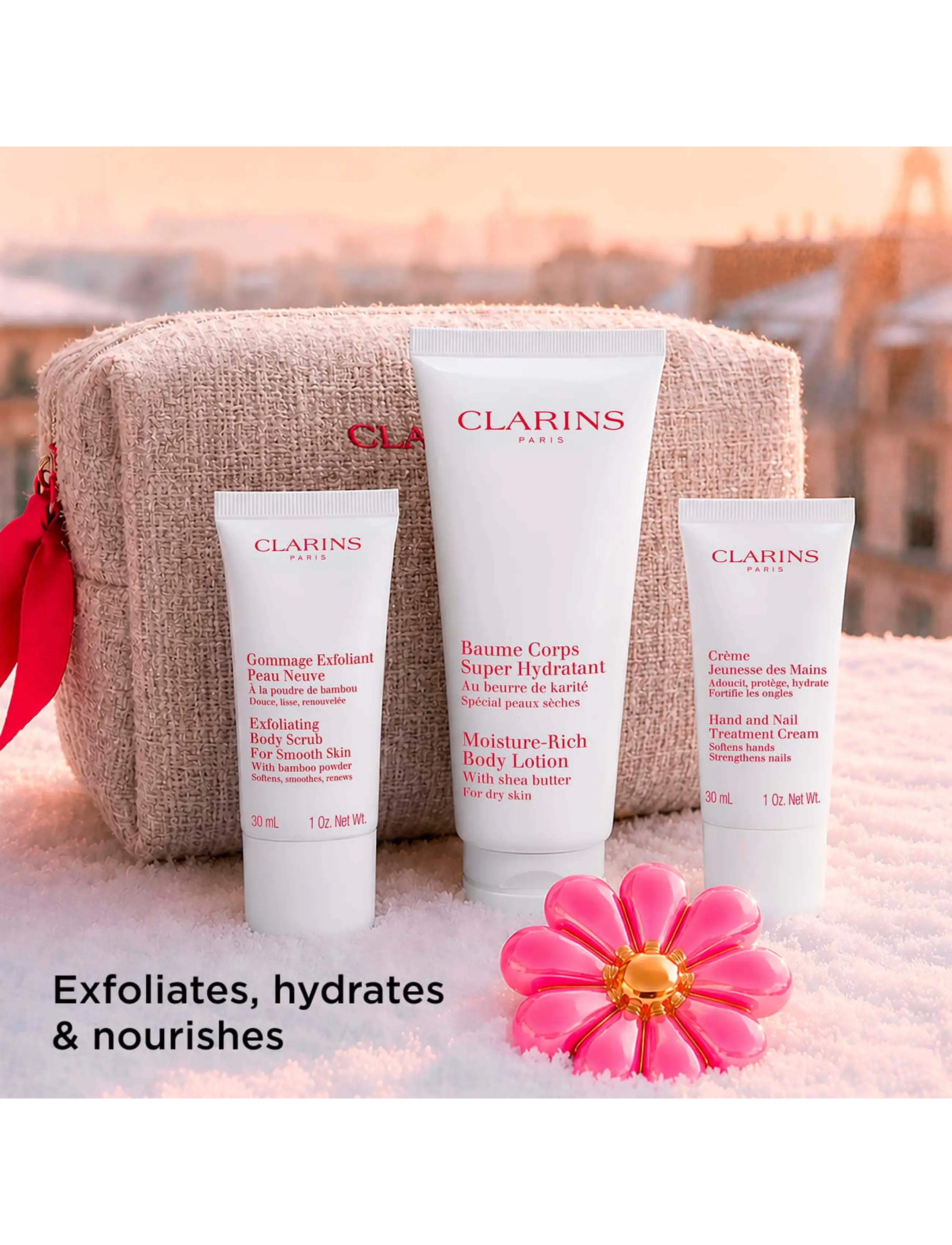 Clarins - Hydrating MRBL 200ml/EXFO fod scrub 30ml/H&N treat 30ml 260 ml - clear - 1