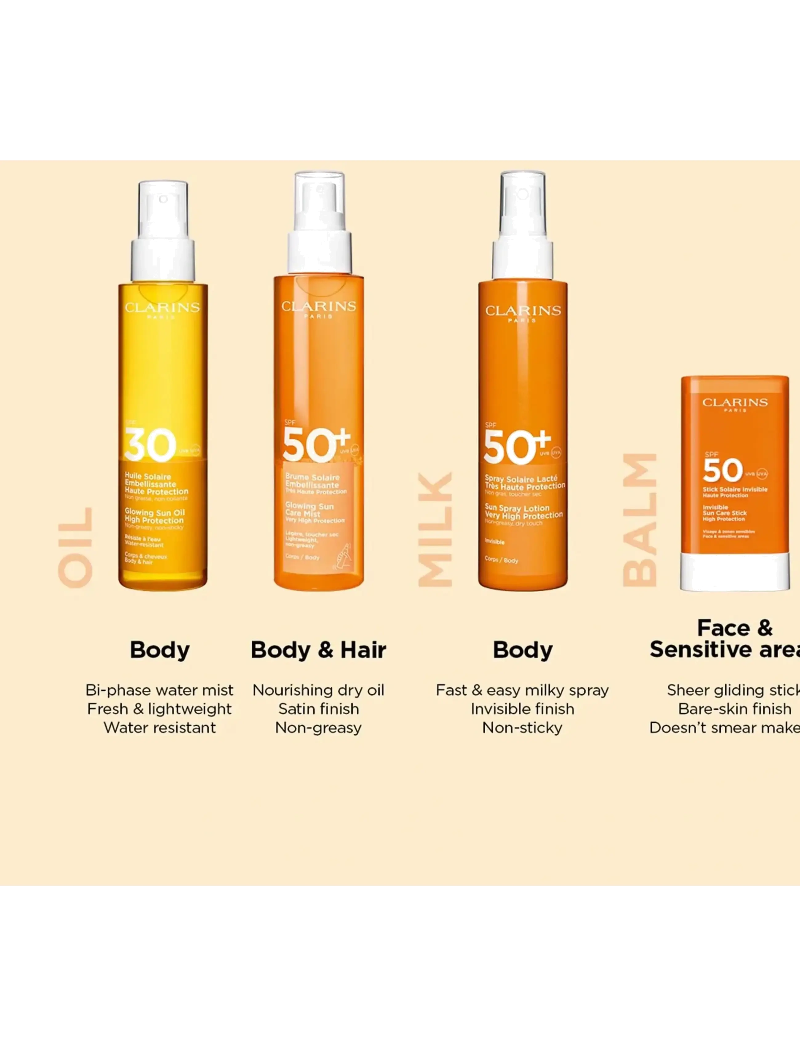 Clarins - Sun Face Dry touch sun care cream spf 30 50 ml - til ansigtet - clear - 4