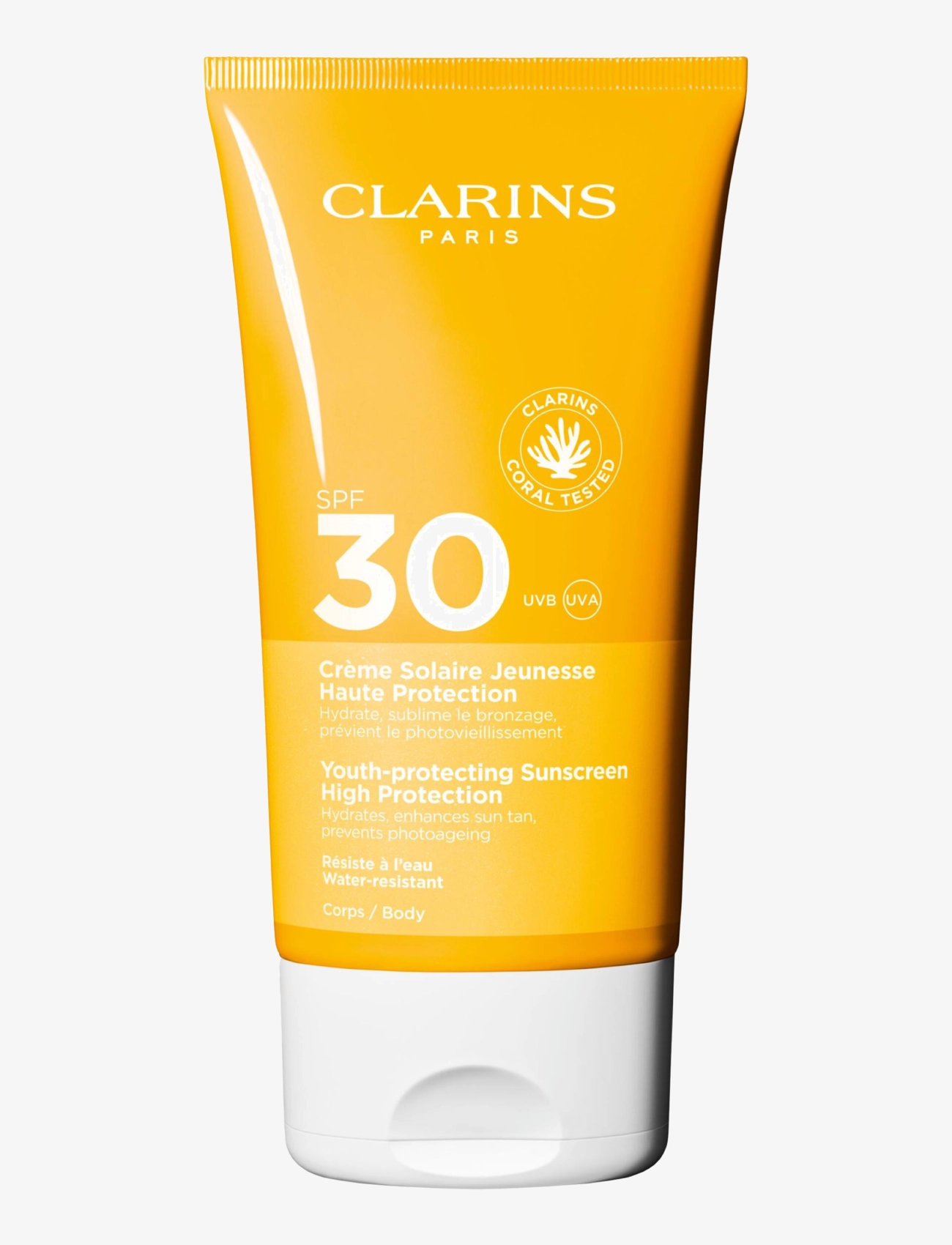 Clarins Sun Body Youth Protecting Sunscreen Spf30 150 ml, 150 ml, Nude, Solpleje > Krop, Dame