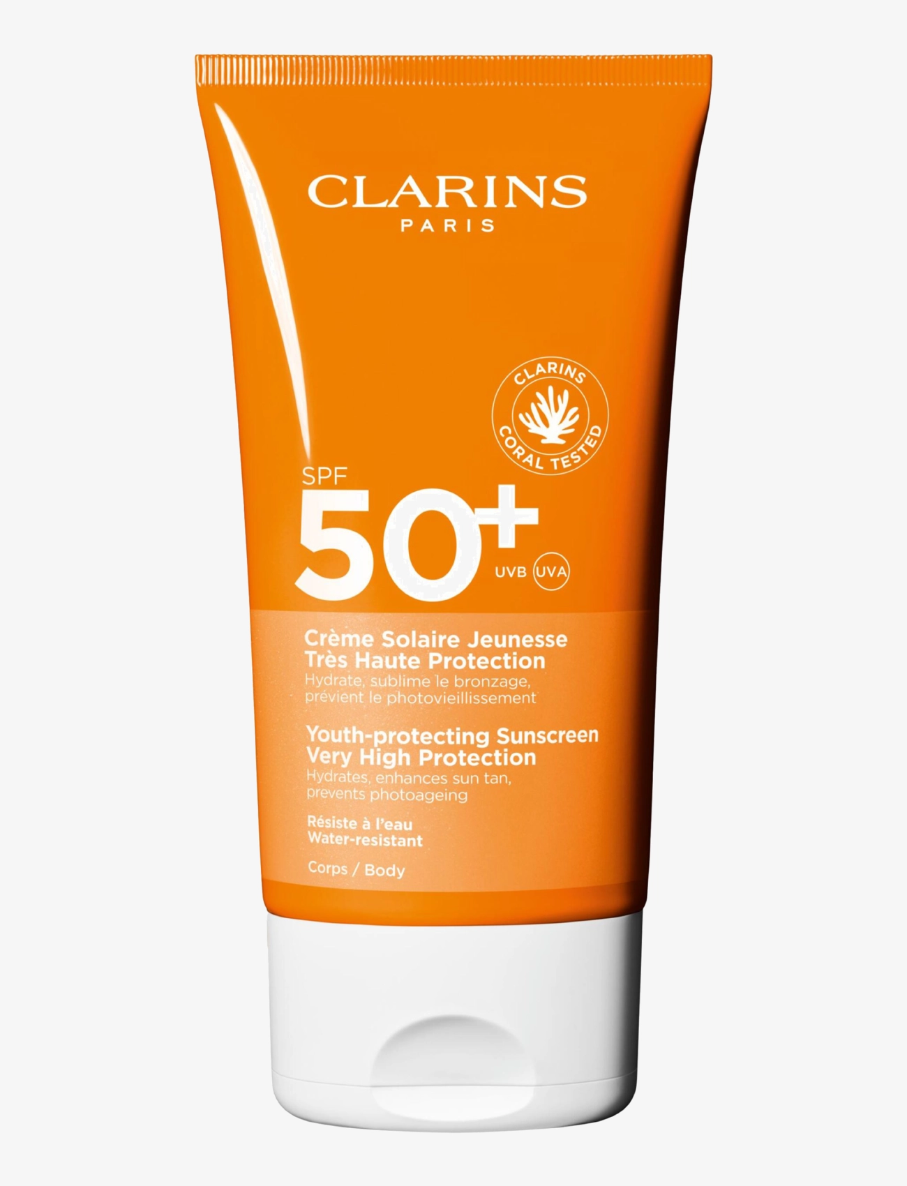 Clarins Sun Body Youth Protecting Sunscreen Spf50+ 150 ml, 150 ml, Nude, Solpleje > Krop, Dame