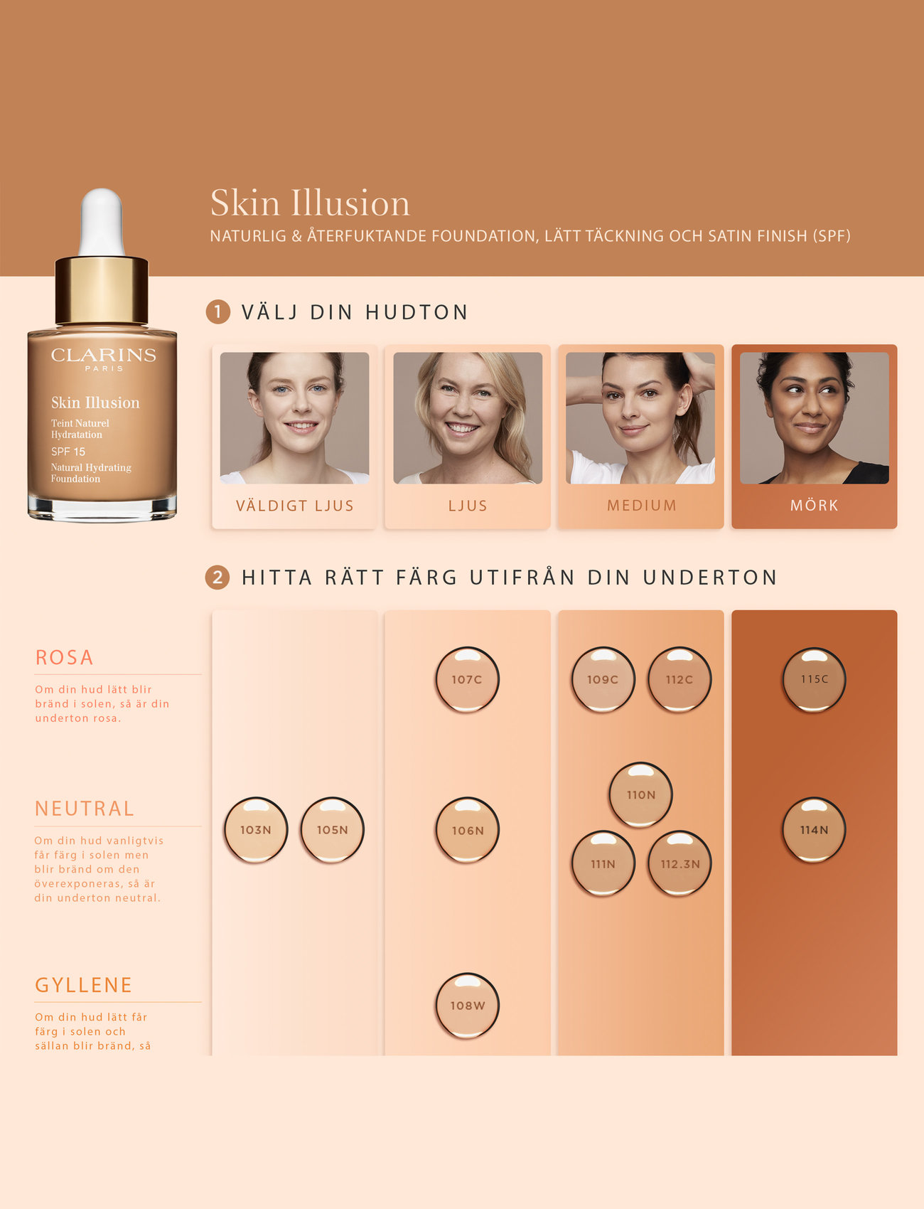 Clarins - Skin Illusion Foundation Spf 15 111n 30 ml - makeup - 111n - 1